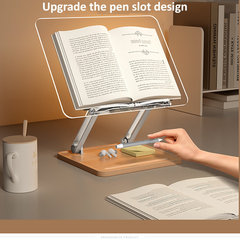 แท่นอ่านหนังสือไม้พร้อมไฟอะคริ - Laptop Stand บทวิจารณ์และราคา